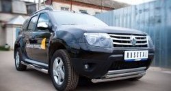 17 999 р. Защита переднего бампера (2 трубыØ63 и 42 мм, нержавейка) SLITKOFF Renault Duster HS дорестайлинг (2010-2015)  с доставкой в г. Санкт‑Петербург. Увеличить фотографию 3