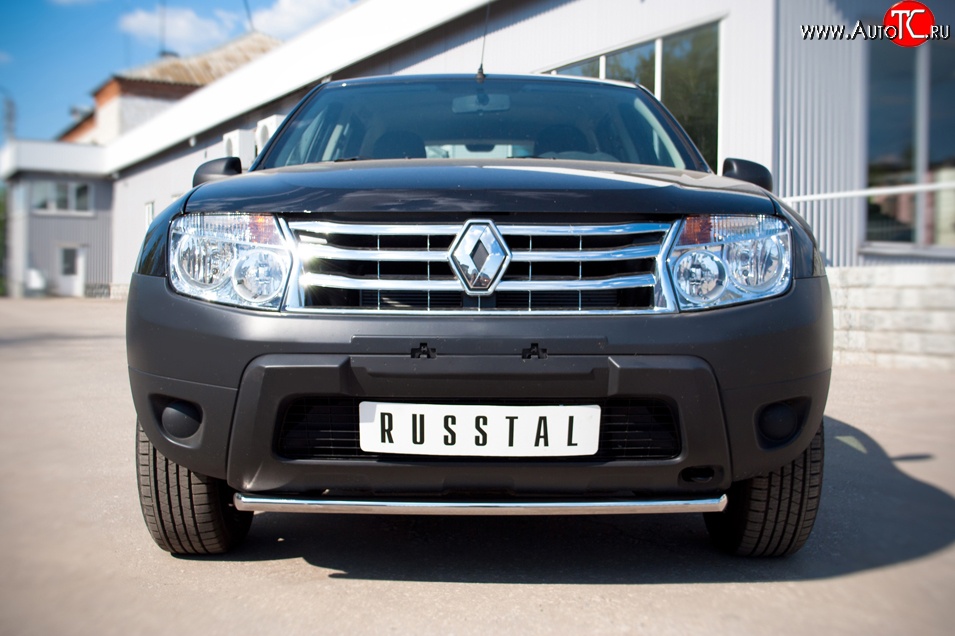 6 649 р. Одинарная защита переднего бампера диаметром 42 мм (4x2) Russtal  Renault Duster  HS (2010-2015) дорестайлинг  с доставкой в г. Санкт‑Петербург