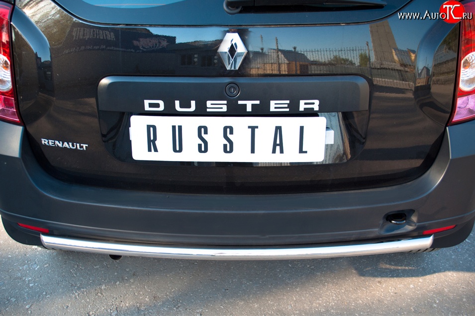 14 249 р. Защита заднего бампера (Ø42 мм, нержавейка, 4х2) SLITKOFF  Renault Duster  HS (2010-2015) дорестайлинг  с доставкой в г. Санкт‑Петербург