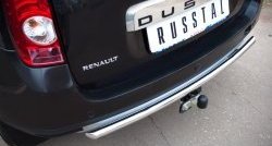 6 999 р. Одинарная защита заднего бампера из трубы диаметром 42 мм (4x4) SLITKOFF Renault Duster HS дорестайлинг (2010-2015)  с доставкой в г. Санкт‑Петербург. Увеличить фотографию 2