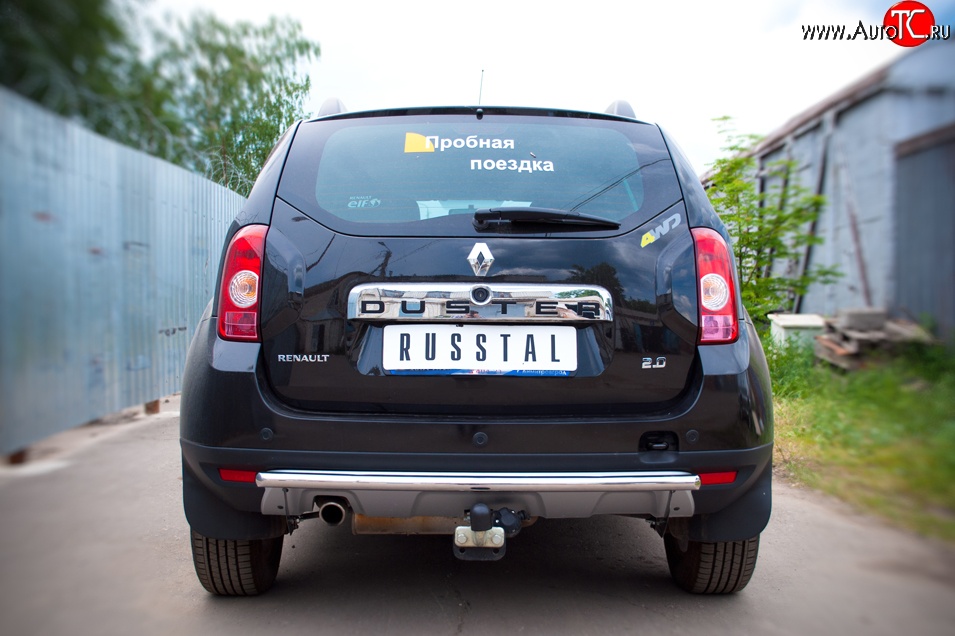 6 999 р. Одинарная защита заднего бампера из трубы диаметром 42 мм (4x4) SLITKOFF Renault Duster HS дорестайлинг (2010-2015)  с доставкой в г. Санкт‑Петербург