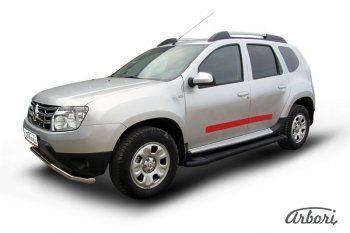 Порожки для ног Arbori Optima Black Renault Duster HS дорестайлинг (2010-2015)