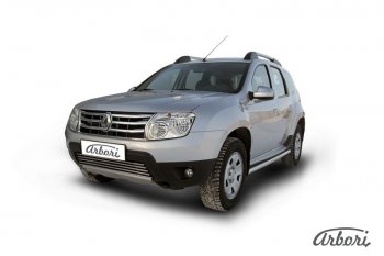 14 759 р. Защита штатных порогов Arbori (нержавейка, d57 mm). Renault Duster HS дорестайлинг (2010-2015)  с доставкой в г. Санкт‑Петербург. Увеличить фотографию 1