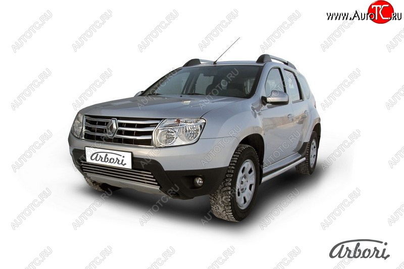 14 759 р. Защита штатных порогов Arbori (нержавейка, d57 mm). Renault Duster HS дорестайлинг (2010-2015)  с доставкой в г. Санкт‑Петербург