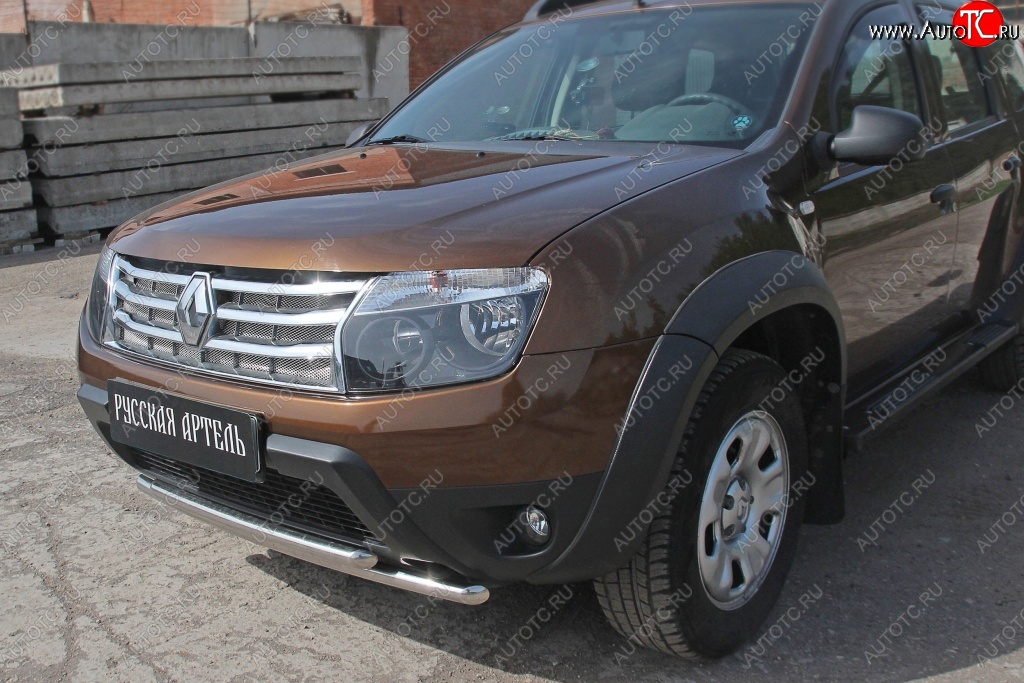 689 р. Защитная сетка решетки радиатора РА (металлик) Renault Duster HS дорестайлинг (2010-2015)  с доставкой в г. Санкт‑Петербург