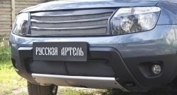 2 199 р. Защитная сетка решетки переднего бампера (с обвесом без дхо) РА  Renault Duster  HS (2010-2015) дорестайлинг  с доставкой в г. Санкт‑Петербург. Увеличить фотографию 1