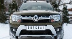 11 449 р. Защита переднего бампера (Ø42 мм волна, нержавейка) Russtal Renault Duster HS рестайлинг (2015-2021)  с доставкой в г. Санкт‑Петербург. Увеличить фотографию 1