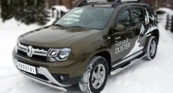 15 299 р. Защита переднего бампера (Ø75х42 мм, нержавейка) SLITKOFF Renault Duster HS рестайлинг (2015-2021)  с доставкой в г. Санкт‑Петербург. Увеличить фотографию 4