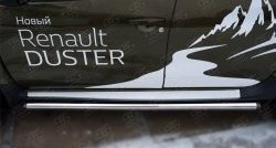 16 299 р. Защита порогов из круглой трубы диаметром 63 мм (рестайлинг) Russtal Renault Duster HS дорестайлинг (2010-2015) (Защита порогов с со скосами на торцах (вариант 1))  с доставкой в г. Санкт‑Петербург. Увеличить фотографию 6