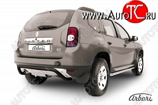 5 939 р. Защита заднего бампера Arbori Renault Duster HS дорестайлинг (2010-2015)  с доставкой в г. Санкт‑Петербург