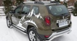 12 799 р. Защита заднего бампера (Ø63 мм волна, нержавейка) SLITKOFF Renault Duster HS рестайлинг (2015-2021)  с доставкой в г. Санкт‑Петербург. Увеличить фотографию 4