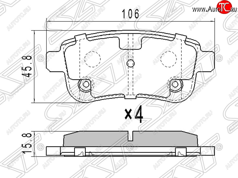 1 249 р. Колодки тормозные SAT (задние)  Renault Fluence - Megane ( универсал,  седан,  хэтчбэк 5 дв.)  с доставкой в г. Санкт‑Петербург