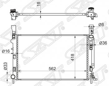 7 549 р. Радиатор двигателя SAT Renault Kangoo KW0 дорестайлинг (2008-2013)  с доставкой в г. Санкт‑Петербург. Увеличить фотографию 1