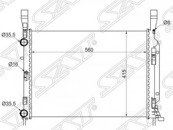 6 299 р. Радиатор двигателя SAT  Renault Kangoo  KW0 (2008-2013) дорестайлинг  с доставкой в г. Санкт‑Петербург. Увеличить фотографию 1