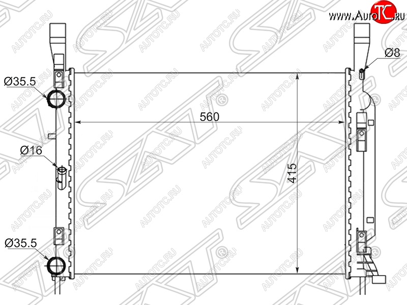 6 299 р. Радиатор двигателя SAT Renault Kangoo KW0 дорестайлинг (2008-2013)  с доставкой в г. Санкт‑Петербург