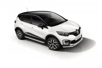 25 999 р. Порожки для ног из трубы Ø51 с алюминиевой площадкой Petroil Tuning  Renault Kaptur (2016-2024) дорестайлинг, рестайлинг (Нержавеющая полированная сталь)  с доставкой в г. Санкт‑Петербург. Увеличить фотографию 1