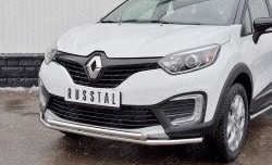 18 699 р. Защита переднего бампера (2 трубыØ42 мм, нержавейка) SLITKOFF  Renault Kaptur (2016-2020) дорестайлинг  с доставкой в г. Санкт‑Петербург. Увеличить фотографию 2