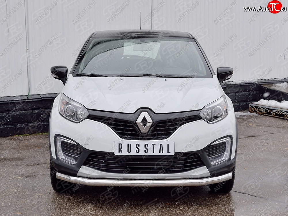 15 449 р. Защита переднего бампера (Ø63 мм, нержавейка) SLITKOFF Renault Kaptur дорестайлинг (2016-2020)  с доставкой в г. Санкт‑Петербург