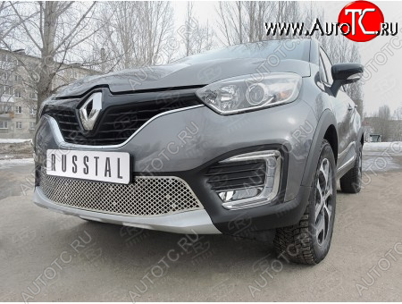 4 299 р. Сетка нижнего воздухозаборника (нержавеющая сталь) Russtal Renault Kaptur дорестайлинг (2016-2020)  с доставкой в г. Санкт‑Петербург