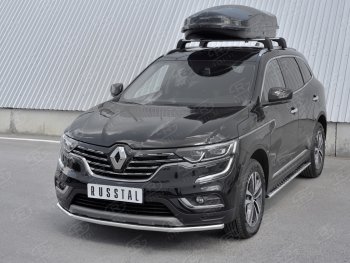 7 349 р. Защита переднего бампера (Ø42 мм, нержавейка) Russtal Renault Koleos 2 (2016-2024)  с доставкой в г. Санкт‑Петербург. Увеличить фотографию 2