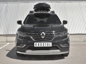 22 949 р. Защита переднего бампера (2 трубы Ø63 и 75х42 мм, нержавейка) Russtal Renault Koleos 2 (2016-2024)  с доставкой в г. Санкт‑Петербург. Увеличить фотографию 1