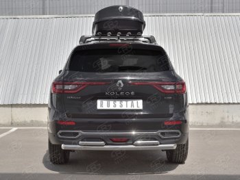 9 999 р. Защита заднего бампера (2 трубы Ø63 и 42 мм, нержавейка) Russtal  Renault Koleos  2 (2016-2024)  с доставкой в г. Санкт‑Петербург. Увеличить фотографию 1