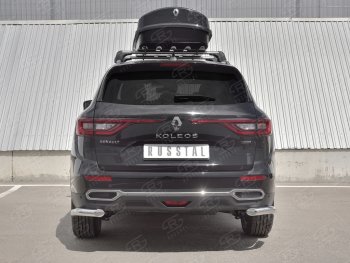 Защита заднего бампера (Ø63 мм уголки, нержавейка) SLITKOFF Renault (Рено) Koleos (Колеос)  2 (2016-2025) 2