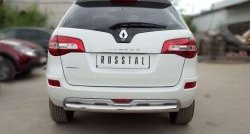 Одинарная защита заднего бампера из трубы диаметром 76 мм (рестайлинг) Russtal Renault Koleos Phase 1 (2007-2011)