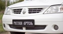 1 589 р. Защитная сетка решетки переднего бампера РА  Renault Logan  1 (2004-2010)  с доставкой в г. Санкт‑Петербург. Увеличить фотографию 1