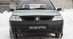 649 р. Зимняя заглушка решетки переднего бампера РА  Renault Logan  1 (2004-2010)  с доставкой в г. Санкт‑Петербург. Увеличить фотографию 2
