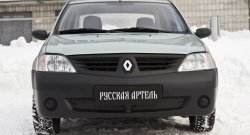 769 р. Зимняя заглушка решетки переднего бампера РА Renault Logan 1 дорестайлинг (2004-2010)  с доставкой в г. Санкт‑Петербург. Увеличить фотографию 2