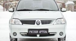 879 р. Зимняя заглушка решетки радиатора РА Renault Logan 1 дорестайлинг (2004-2010)  с доставкой в г. Санкт‑Петербург. Увеличить фотографию 3