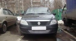 1 899 р. Сетка на бампер Russtal (хром) Renault Logan 1 рестайлинг (2010-2016)  с доставкой в г. Санкт‑Петербург. Увеличить фотографию 4