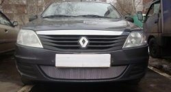 Сетка на бампер Russtal (хром) Renault Logan 1 рестайлинг (2010-2016)