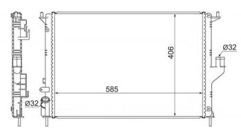 Радиатор SAT (1.4/1.6 с кондиционером, 2.0 без АС) Renault Duster HS дорестайлинг (2010-2015)