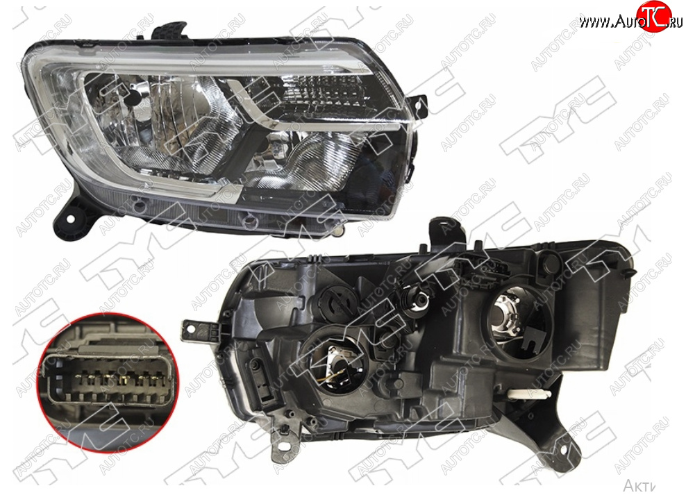 17 599 р. Правая фара TYC  Renault Logan  2 - Sandero  (B8)  с доставкой в г. Санкт‑Петербург