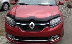 2 799 р. Дефлектор капота NovLine Renault Logan 2 рестайлинг (2018-2024)  с доставкой в г. Санкт‑Петербург. Увеличить фотографию 1