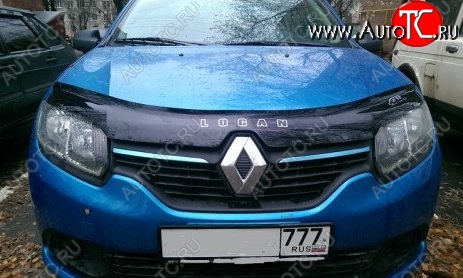 999 р. Дефлектор капота Russtal Renault Logan 2 рестайлинг (2018-2024)  с доставкой в г. Санкт‑Петербург