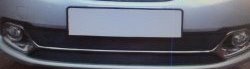 1 789 р. Нижняя защитная сетка на бампер (Privilege, Luxe) Russtal (черная)  Renault Logan  2 (2014-2018)  с доставкой в г. Санкт‑Петербург. Увеличить фотографию 1