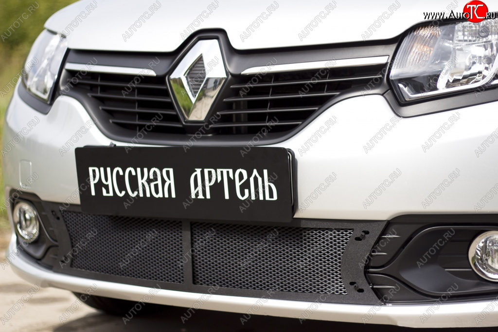 1 799 р. Защитная сетка в нижнюю часть бампера RA  Renault Logan  2 (2014-2018)  с доставкой в г. Санкт‑Петербург