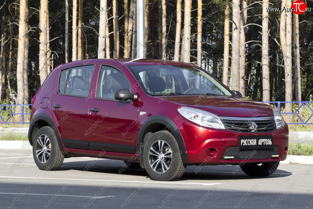 2 589 р. Накладки на колёсную арку RA (Передняя правая)  Renault Sandero Stepway  (BS) (2010-2014) (Поверхность шагрень)  с доставкой в г. Санкт‑Петербург