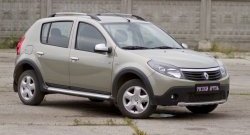 3 099 р. Молдинги дверей RA (узкие, комплект) Renault Sandero (BS) (2009-2014) (Поверхность шагрень)  с доставкой в г. Санкт‑Петербург. Увеличить фотографию 2