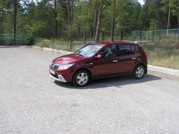 2 099 р. Накладка на передний бампер KART губа Renault Sandero (BS) (2009-2014) (Неокрашенная)  с доставкой в г. Санкт‑Петербург. Увеличить фотографию 2