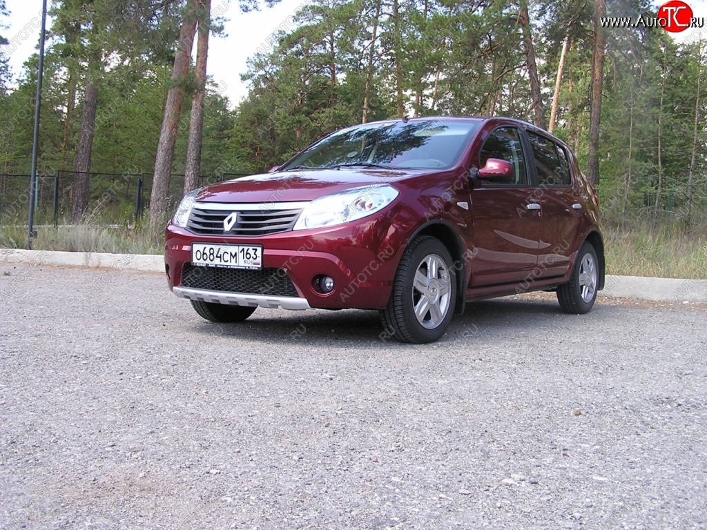 2 099 р. Накладка на передний бампер KART губа Renault Sandero (BS) (2009-2014) (Неокрашенная)  с доставкой в г. Санкт‑Петербург