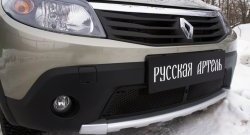 2 149 р. Защитная сетка решетки переднего бампера РА  Renault Sandero Stepway  (BS) (2010-2014)  с доставкой в г. Санкт‑Петербург. Увеличить фотографию 1