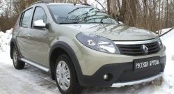 1 049 р. Зимняя заглушка решетки переднего бампера РА Renault Sandero Stepway (BS) (2010-2014)  с доставкой в г. Санкт‑Петербург. Увеличить фотографию 3