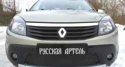 889 р. Зимняя заглушка решетки переднего бампера РА  Renault Sandero Stepway  (BS) (2010-2014)  с доставкой в г. Санкт‑Петербург. Увеличить фотографию 1