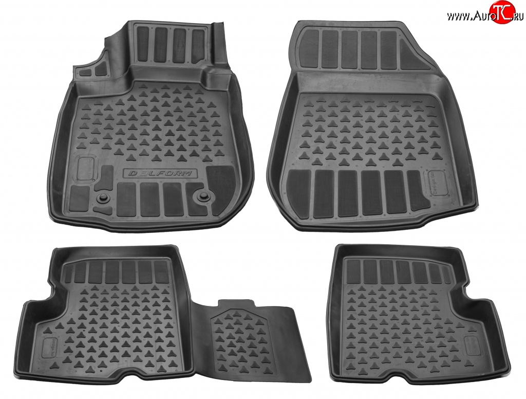 1 139 р. Комплект ковриков в салон Delform 4 шт. (полиуретан) Renault Sandero Stepway (BS) (2010-2014)  с доставкой в г. Санкт‑Петербург