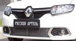 1 799 р. Защитная сетка решетки переднего бампера РА  Renault Sandero  (B8) (2014-2018)  с доставкой в г. Санкт‑Петербург. Увеличить фотографию 1