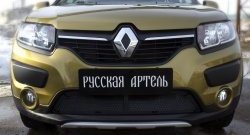 1 799 р. Защитная сетка решетки переднего бампера РА  Renault Sandero Stepway  (B8) (2014-2018)  с доставкой в г. Санкт‑Петербург. Увеличить фотографию 3